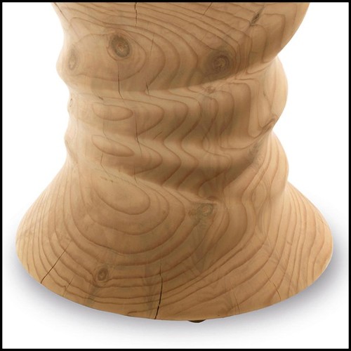 Stool in natural solid cedar wood 154-Candy Cedar