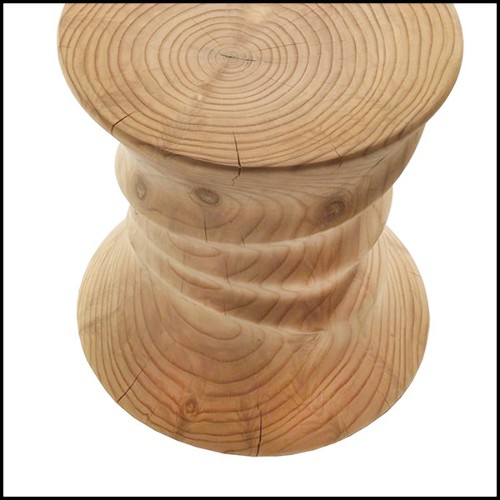 Tabouret en cèdre naturel massif 154-Candy Cedar