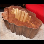 Coffee Table with fiber glass base in gold finish 114-Cesar Gold