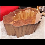 Table basse avec base en fibre de verre finition gold 114-Cesar Gold