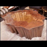 Table basse avec base en fibre de verre finition gold 114-Cesar Gold