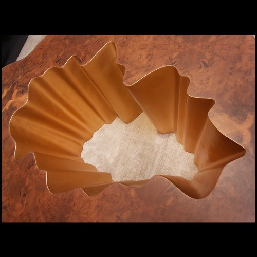 Table basse avec base en fibre de verre finition gold 114-Cesar Gold