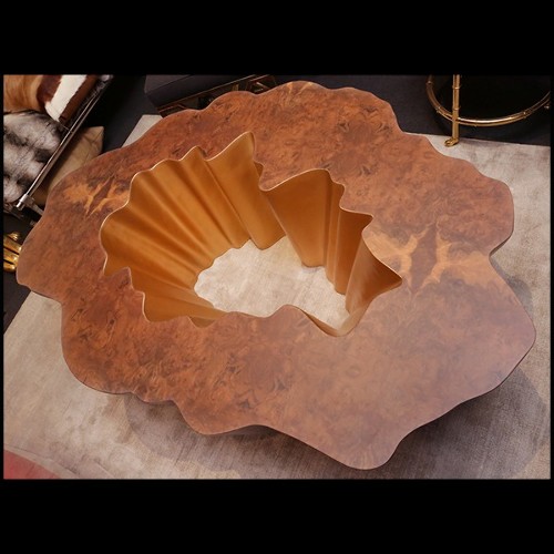 Table basse avec base en fibre de verre finition gold 114-Cesar Gold