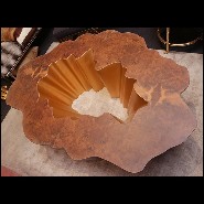 Table basse avec base en fibre de verre finition gold 114-Cesar Gold