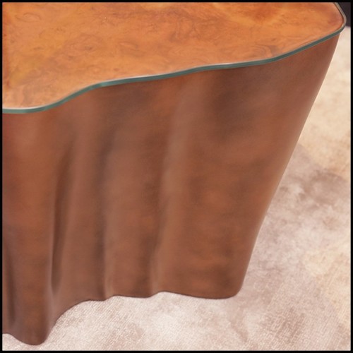 Table basse avec base en fibre de verre finition gold 114-Cesar Gold