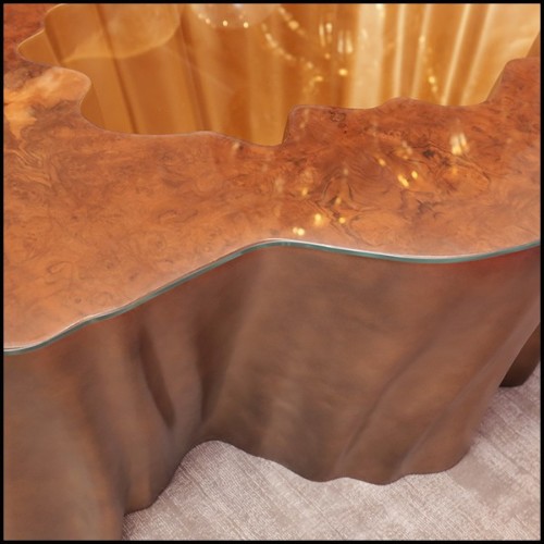 Table basse avec base en fibre de verre finition gold 114-Cesar Gold