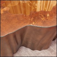 Table basse avec base en fibre de verre finition gold 114-Cesar Gold