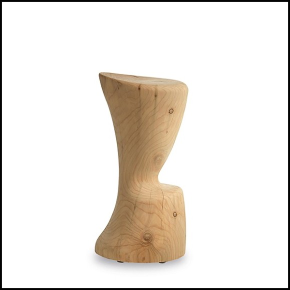 Stool in natural solid cedar wood 154-Cut Cedar