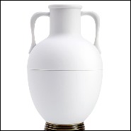 Vase in white porcelain and solid brass base 178-Incense