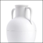 Vase in white porcelain and solid brass base 178-Incense
