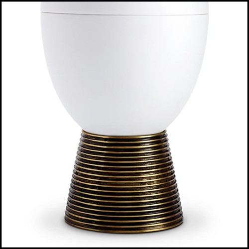 Vase en porcelaine blanche et base en laiton massif 178-Incense