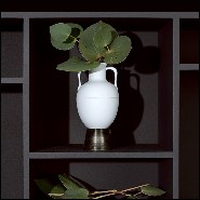 Vase in white porcelain and solid brass base 178-Incense