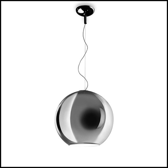 Suspension avec globe en verre finition chrome 40-Light Globe