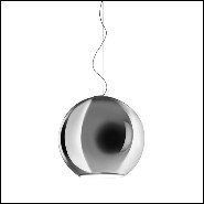 Suspension with globe in glass in chrome finish 40-Light Globe