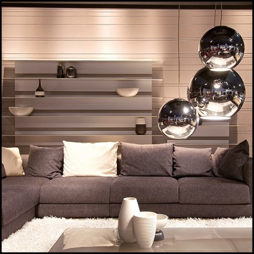 Suspension avec globe en verre finition chrome 40-Light Globe
