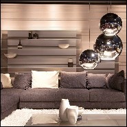 Suspension avec globe en verre finition chrome 40-Light Globe