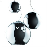 Suspension avec globe en verre finition chrome 40-Light Globe