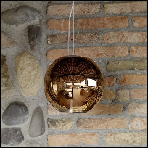 Suspension avec globe en verre finition chrome 40-Light Globe
