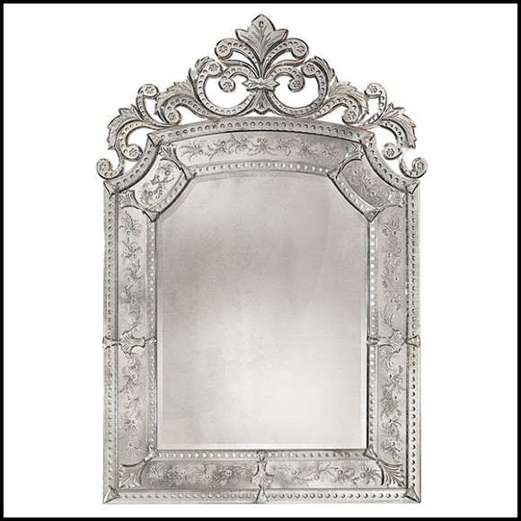Miroir en bois massif et verre miroir antique biseauté 182-Mezzo