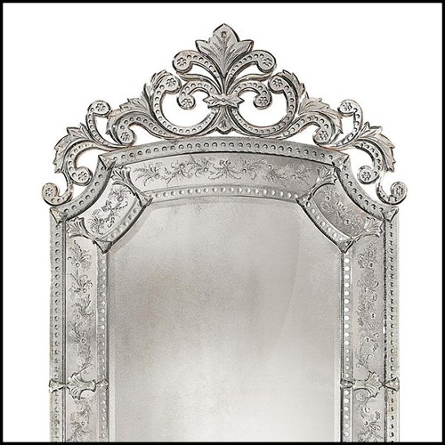 Miroir en bois massif et verre miroir antique biseauté 182-Mezzo