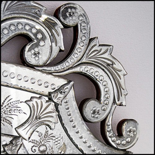 Mirror in solid wood and bevelled antique mirrored glass 182-Mezzo