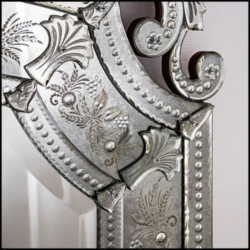 Mirror in solid wood and bevelled antique mirrored glass 182-Mezzo