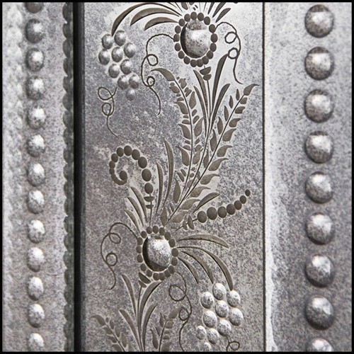 Miroir en bois massif et verre miroir antique biseauté 182-Mezzo