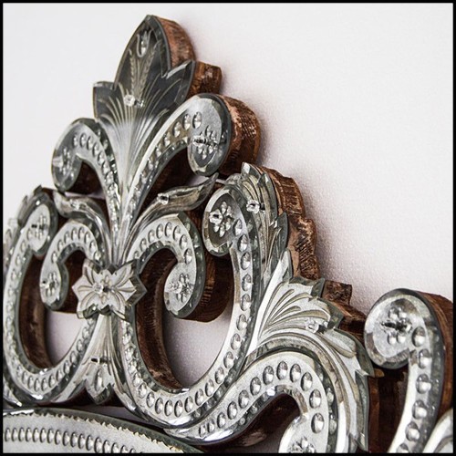 Miroir en bois massif et verre miroir antique biseauté 182-Mezzo