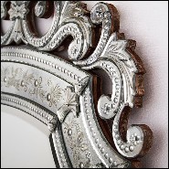 Miroir en bois massif et verre miroir antique biseauté 182-Mezzo