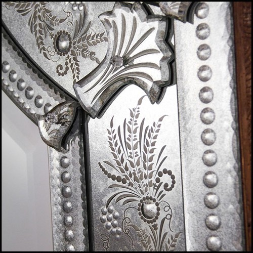 Mirror in solid wood and bevelled antique mirrored glass 182-Mezzo