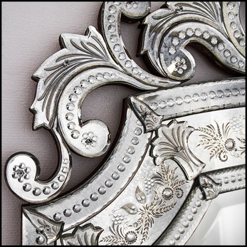 Mirror in solid wood and bevelled antique mirrored glass 182-Mezzo