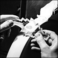 Miroir en bois massif et verre miroir antique biseauté 182-Mezzo