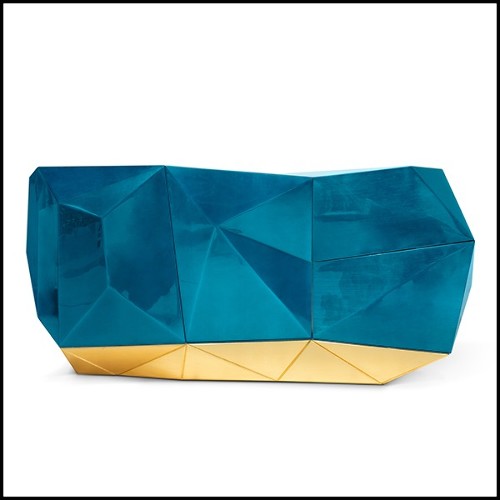 Sideboard in translucent sapphire blue with high gloss varnish finish 145-Sapphire