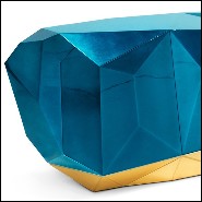 Buffet en bleu saphir translucide avec finition vernis brillant 145-Saphir