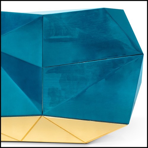 Sideboard in translucent sapphire blue with high gloss varnish finish 145-Sapphire