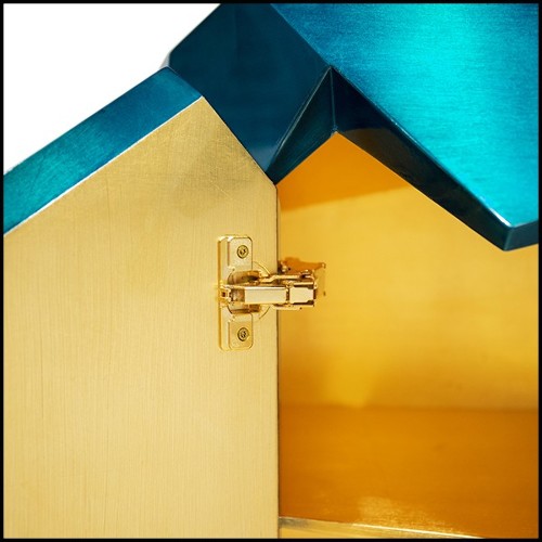 Sideboard in translucent sapphire blue with high gloss varnish finish 145-Sapphire