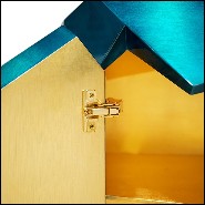 Buffet en bleu saphir translucide avec finition vernis brillant 145-Saphir