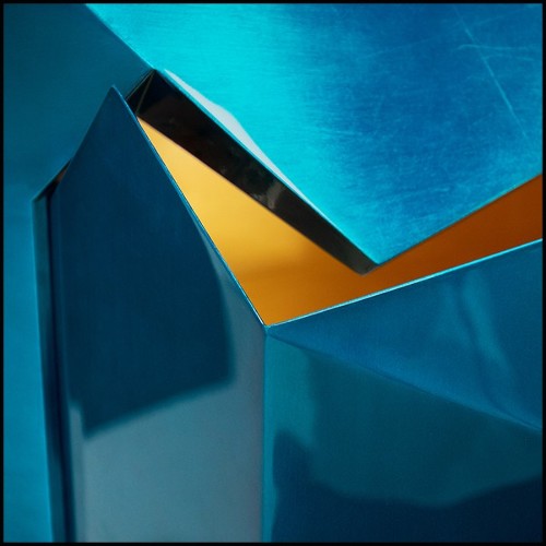 Sideboard in translucent sapphire blue with high gloss varnish finish 145-Sapphire