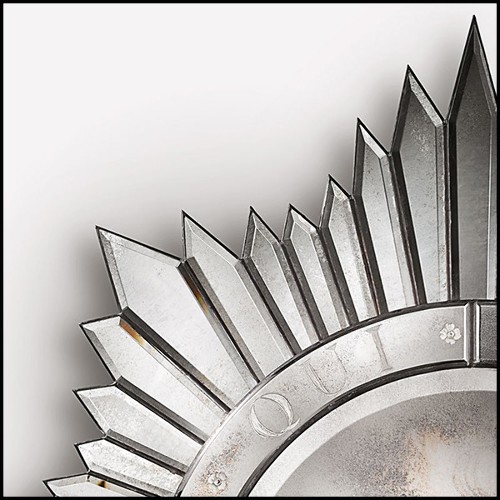 Mirror in solid wood and bevelled antique mirrored glass 182-Sollar