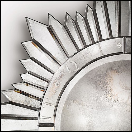 Mirror in solid wood and bevelled antique mirrored glass 182-Sollar