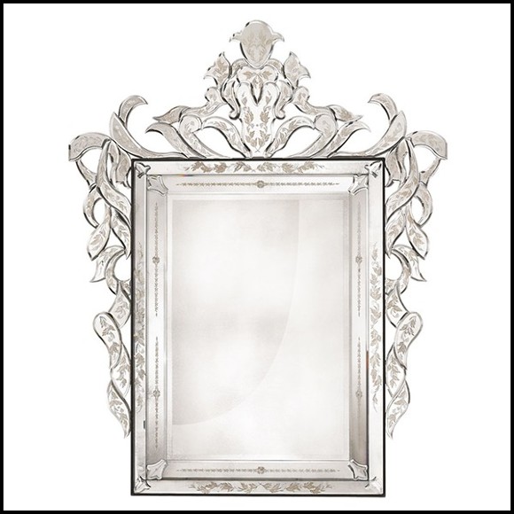 Miroir en bois massif avec verre miroir biseauté antique 182-Soprano