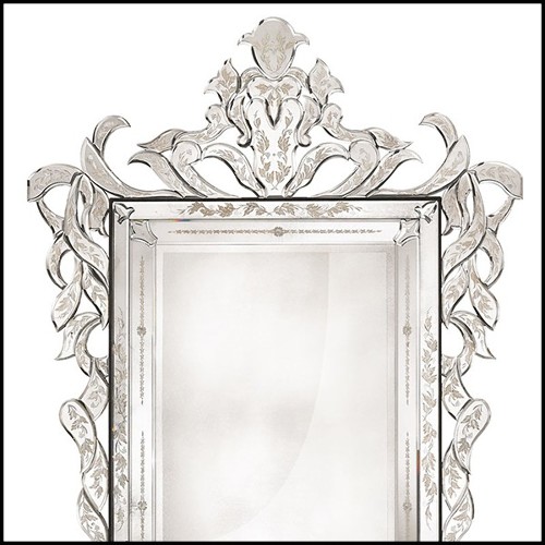Miroir en bois massif avec verre miroir biseauté antique 182-Soprano