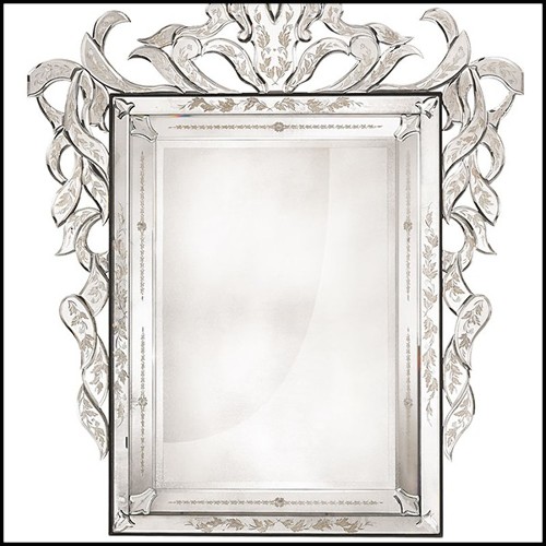 Miroir en bois massif avec verre miroir biseauté antique 182-Soprano
