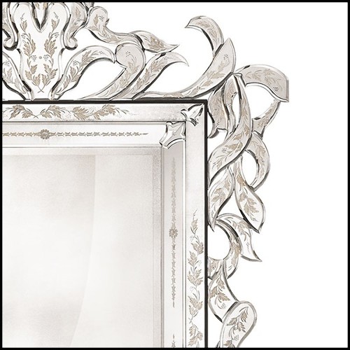Miroir en bois massif avec verre miroir biseauté antique 182-Soprano