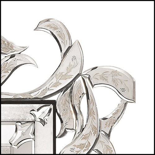 Mirror in solid wood with bevelled antique mirrored glass 182-Soprano