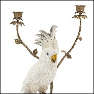 Bougeoir en porcelaine avec détails en bronze massif 162-White Parrot