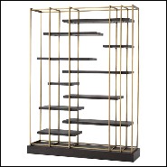 Bookshelves in stainless steel in brushed brass finish 24-Ward Brass