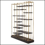 Bookshelves in stainless steel in brushed brass finish 24-Ward Brass