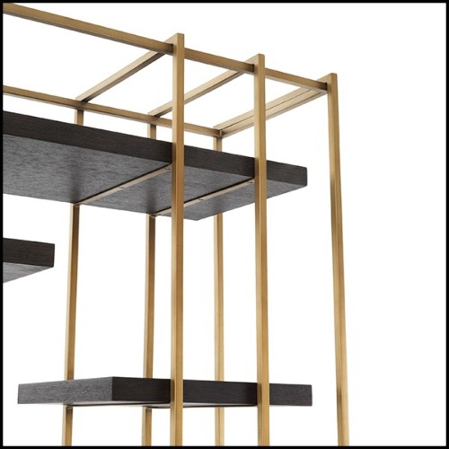 Bookshelves in stainless steel in brushed brass finish 24-Ward Brass