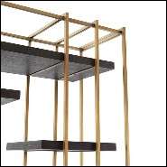 Bookshelves in stainless steel in brushed brass finish 24-Ward Brass